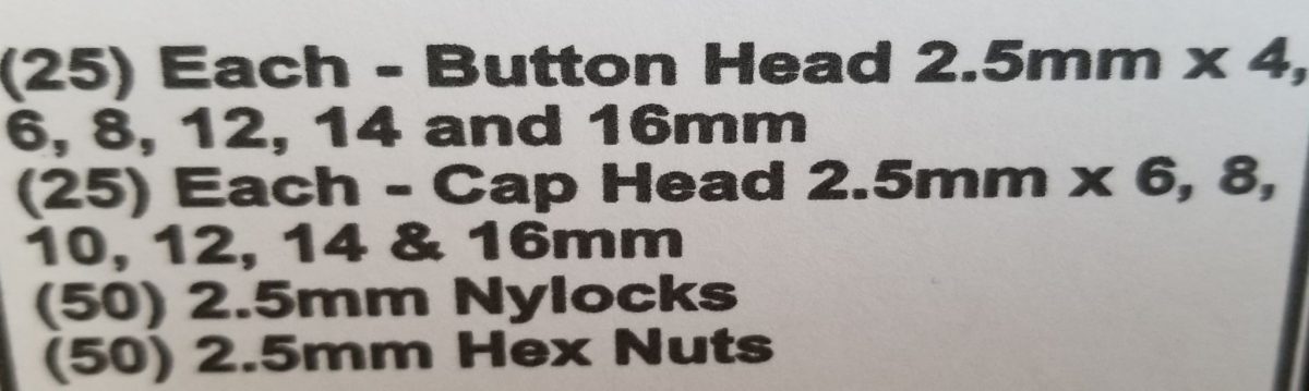 (400 pcs) M2.5 Stainless Assortment Pack